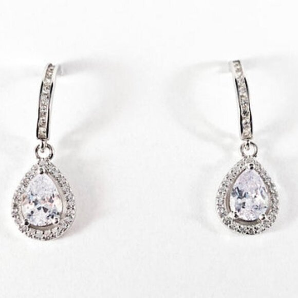 Audrey Elegant Dangle 925 Sterling Silver Drop Earrings - Picture 2 of 2